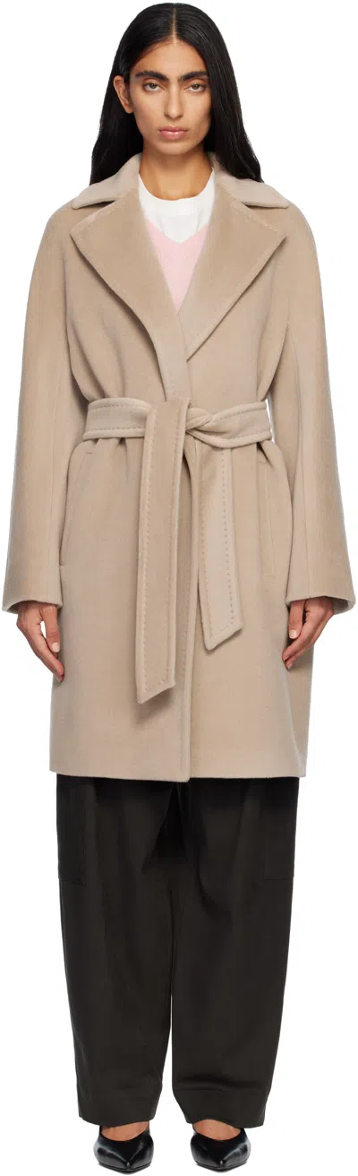 Max Mara Beige Scire Coat In Neutral
