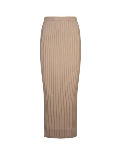 MAX MARA BEIGE SETA SKIRT