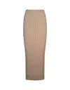 Max Mara Seta Wool And Cashmere Knit Skirt In Brown