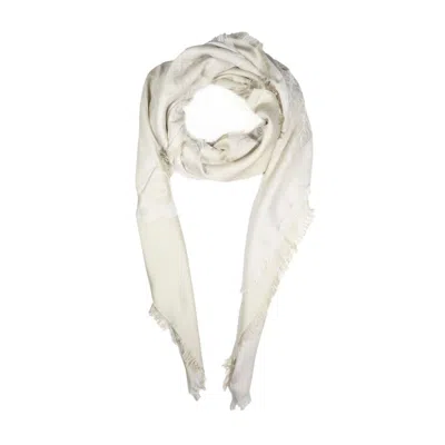 Max Mara Beige Silk And Cotton Jacquard Geode Shawl