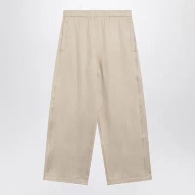 Max Mara Kids'   Beige Silk Blend Trousers In Neutral