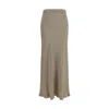 Max Mara Beige Solid Maxi Skirt In Brown