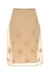 Max Mara Ombrosa Floral-embellished Midi Skirt In Avorio
