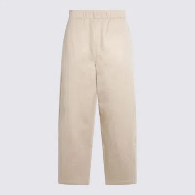 Max Mara Beige Silk Pants In Neutral