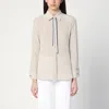 Max Mara Beige Silk Shirt With Tie Women In Beige