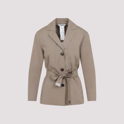 Max Mara Beige Single Breasted Blazer In Neutral