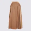 Max Mara Eufemia Pleated Skirt In Brown