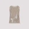 Max Mara Beige Sleeveless Linen Top In Beige