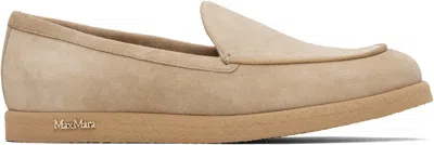 Max Mara Beige Soft Moc Loafers