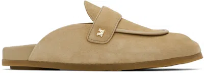 Max Mara Beige Soft Suede Mules In 003 Beige