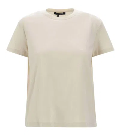 Max Mara Beige Solid Crew Neck T-shirt