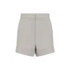 Max Mara Beige Solid Shorts In Gray
