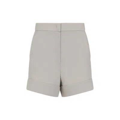 Max Mara Beige Solid Shorts In Gray