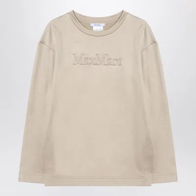 MAX MARA BEIGE SWEATSHIRT IN SILK BLEND