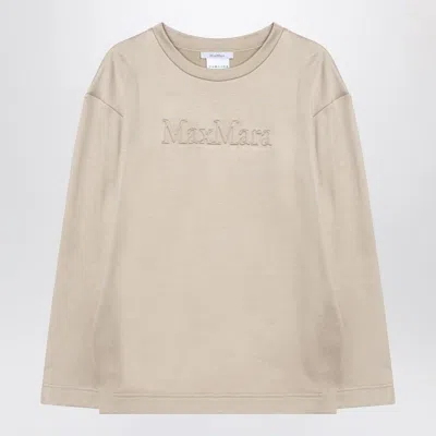 Max Mara Beige Sweatshirt In Silk Blend In Neutral