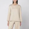 Max Mara Beige Sweatshirt In Silk Blend In Sand