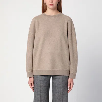 MAX MARA BEIGE SWEATSHIRT IN WOOL AND CASHMERE BLEND
