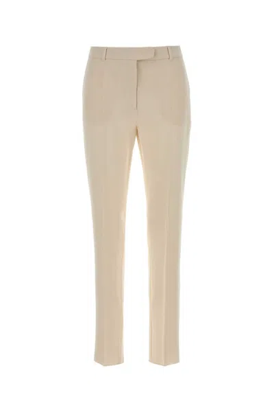 Max Mara Beige Tailored Flat Front Pants In Neutral