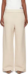 Max Mara Ragtime Ribbed-trim Wide-leg High-rise Wool-knit Trousers In 002 Albino