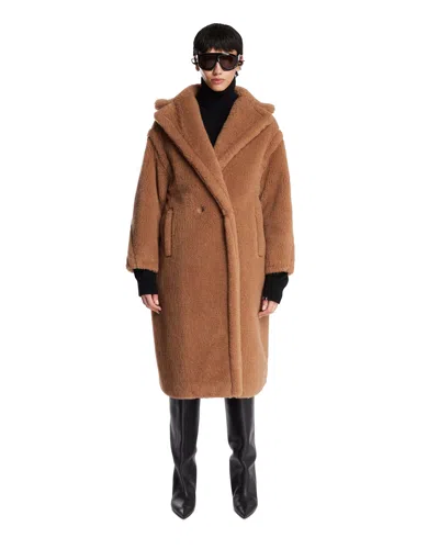 Max Mara Beige Teddy Bear Icon Coat In Brown