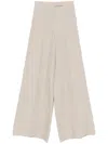Max Mara Straight Wide-leg High Waist Trousers In Neutrals