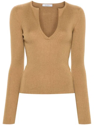 Max Mara Beige Urlo Sweater In Brown