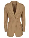 Max Mara Single Breasted Jacket In Beige