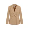 Max Mara Cotton Crepe Double Breasted Jacket In Brown