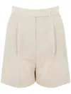 Max Mara Beige Virgin Wool Shorts In Beige