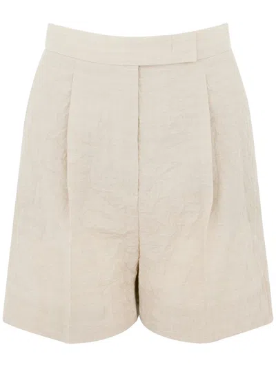 MAX MARA BEIGE VIRGIN WOOL SHORTS