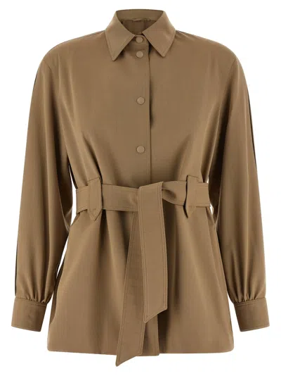 Max Mara Beige Virgin Wool Women's Blouse