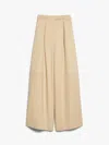 Max Mara Avoriaz Cotton Double Canvas Wide Pants In Beige