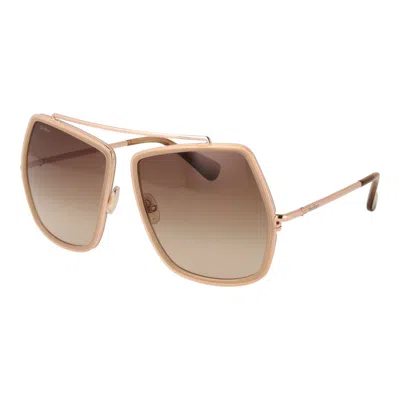 Max Mara Beige Women Sunglasses In Brown