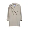 Max Mara Double-breasted Coat In Luxurious Wool-cashmere Blend In Gray