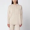 Max Mara Beige Wool And Cashmere Knit Hoodie In Sand