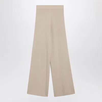Max Mara Beige Wool And Cashmere Knit Trousers In Neutral