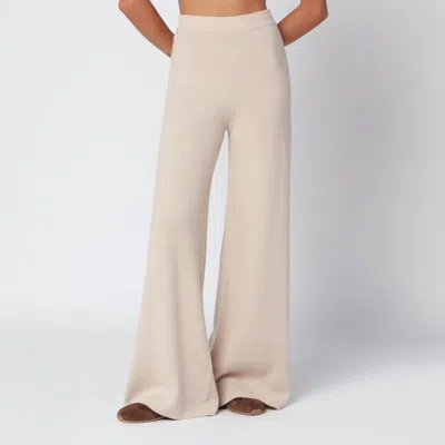 Max Mara Beige Wool And Cashmere Knit Trousers In Neutral