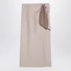Max Mara Midi Wool And Cashmere Skirt With Asymmetrical Slit In White
