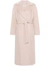Max Mara Long-sleeved Cashmere Coat In Beige