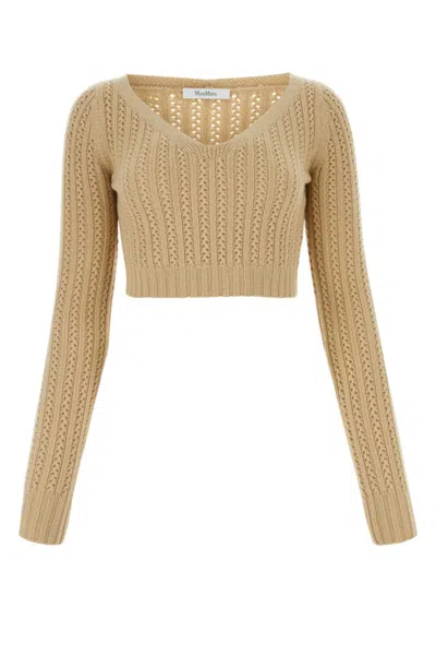 MAX MARA BEIGE WOOL BLEND IFREM SWEATER