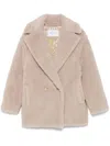 Max Mara Short Teddy Bear Icon Coat In Alpaca And Wool In Neutral