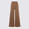 Max Mara Beige Wool Nigeria Pants In Animal Print