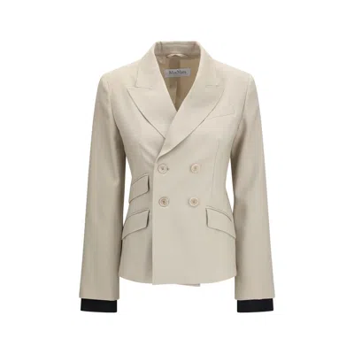Max Mara Beige Wool Oves Aries Blazer In Neutral