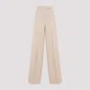 Max Mara High-waisted Wide-leg Trousers With Sharp Pleats In Beige