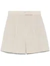 Max Mara Wool Pleated Shorts Button Detailing