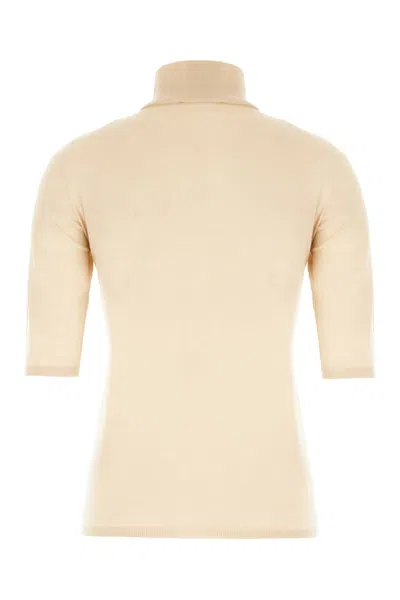 Max Mara Beige Wool Sweater In Albino