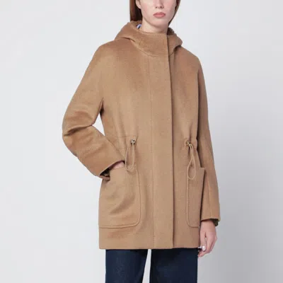 Max Mara Beige Zibeline Camel Parka In Sand