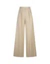 Max Mara Wide-leg Pant In Cotton Blend With Lurex In Brown