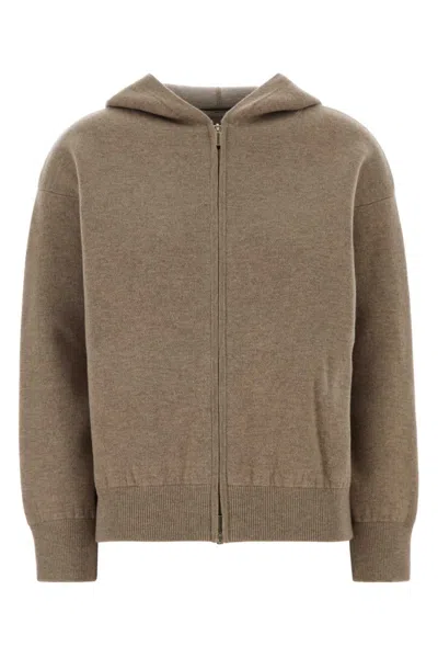 Max Mara Beige Zip-up Hoodie In Brown