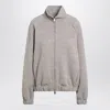Max Mara Beige Zip-up Sweatshirt In Wool Blend In Gray